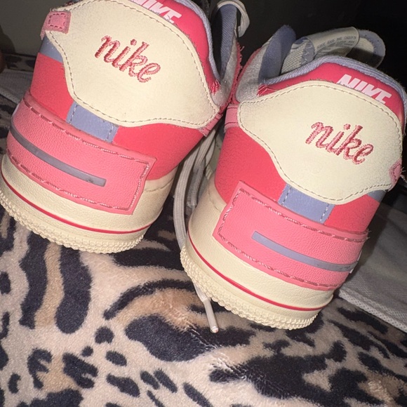 Nike Air Force 1 Shadow White with Pink & Lavender Accents - Picture 3 of 6